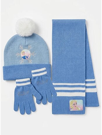 Conjunto gorro, guantes y bufanda frozen disney infantil