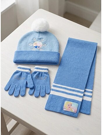 Conjunto gorro, guantes y bufanda frozen disney infantil