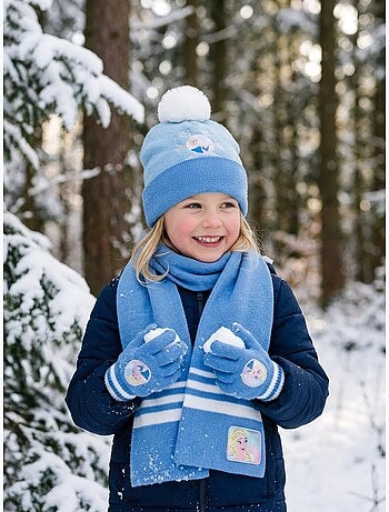 Conjunto gorro, guantes y bufanda frozen disney infantil