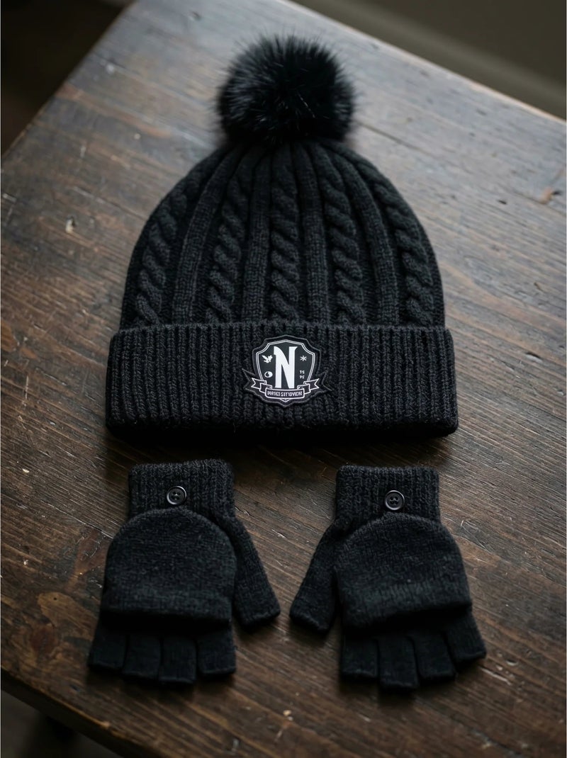 Conjunto gorro y guantes wednesday netflix Multicolor - Kiabi