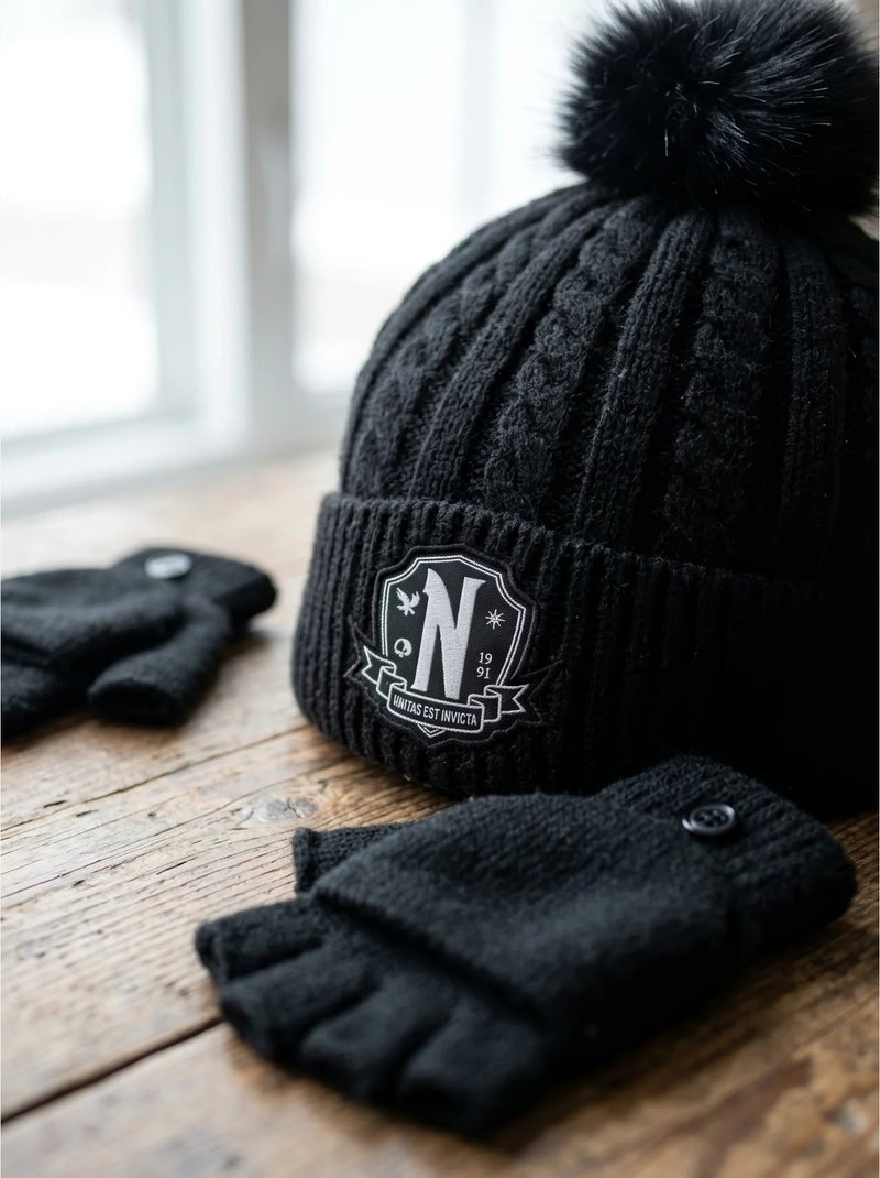 Conjunto gorro y guantes wednesday netflix Multicolor - Kiabi