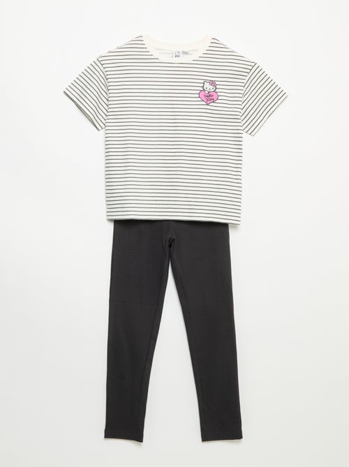 Conjunto 'Hello Kitty' 2 piezas - camiseta marinera + legging - Kiabi Conjunto 'Hello Kitty' 2 piezas - camiseta marinera + legging - Kiabi