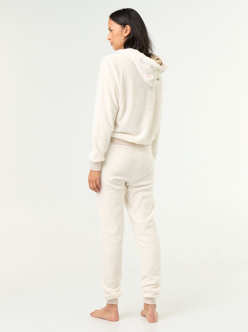 Conjunto homewear de 2 piezas - Sudadera + pantalón Blanco - Kiabi