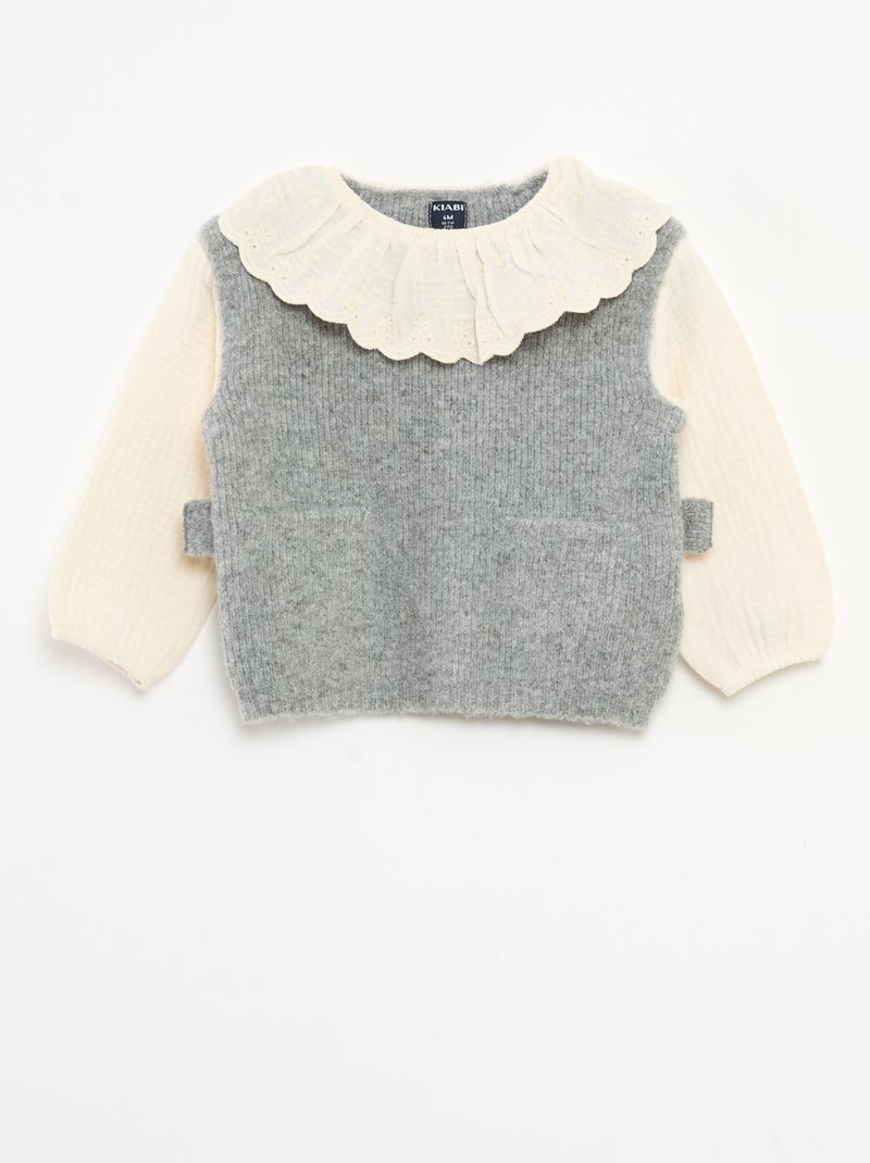 Conjunto jersey 2 en 1 + leggings Gris - Kiabi