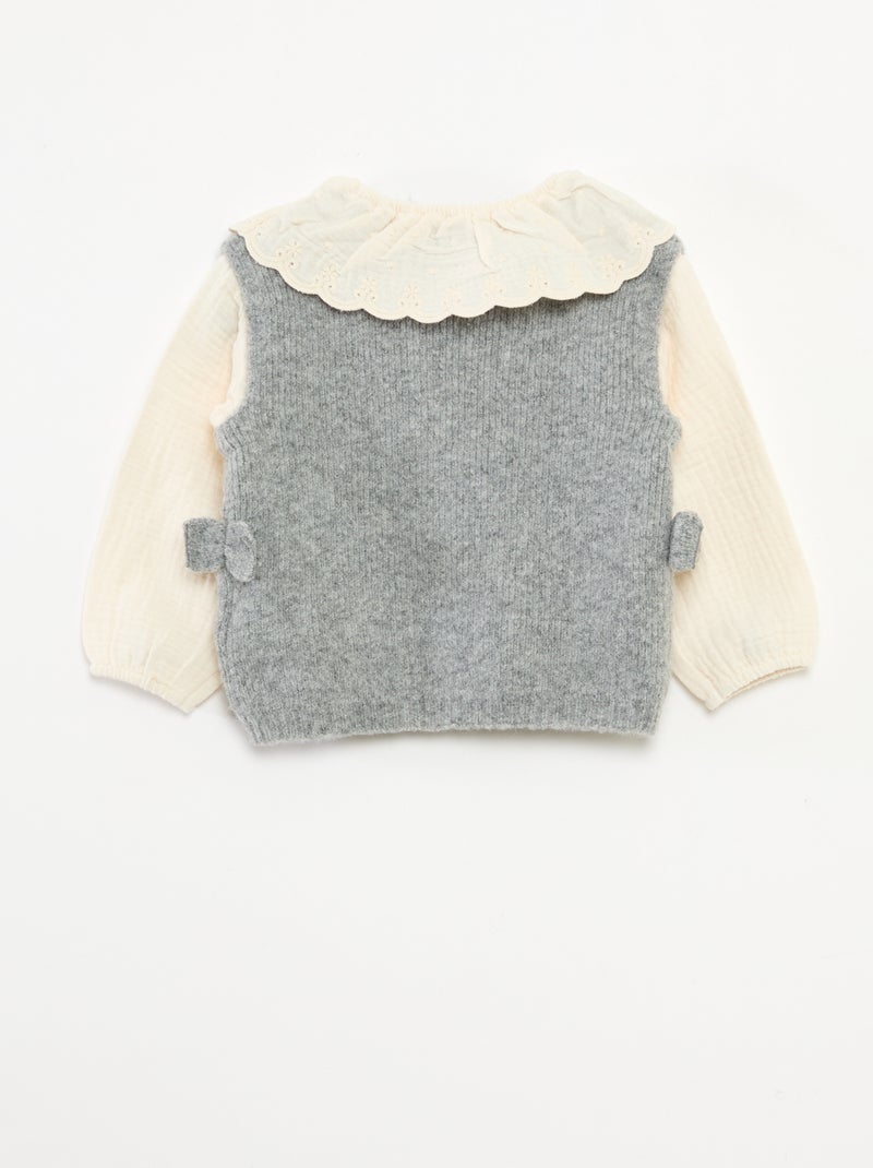 Conjunto jersey 2 en 1 + leggings Gris - Kiabi