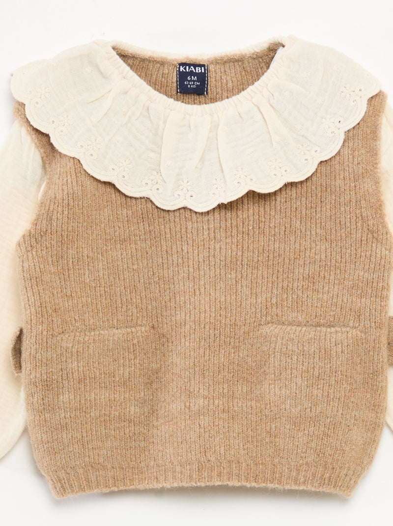 Conjunto jersey 2 en 1 + leggings Marron - Kiabi