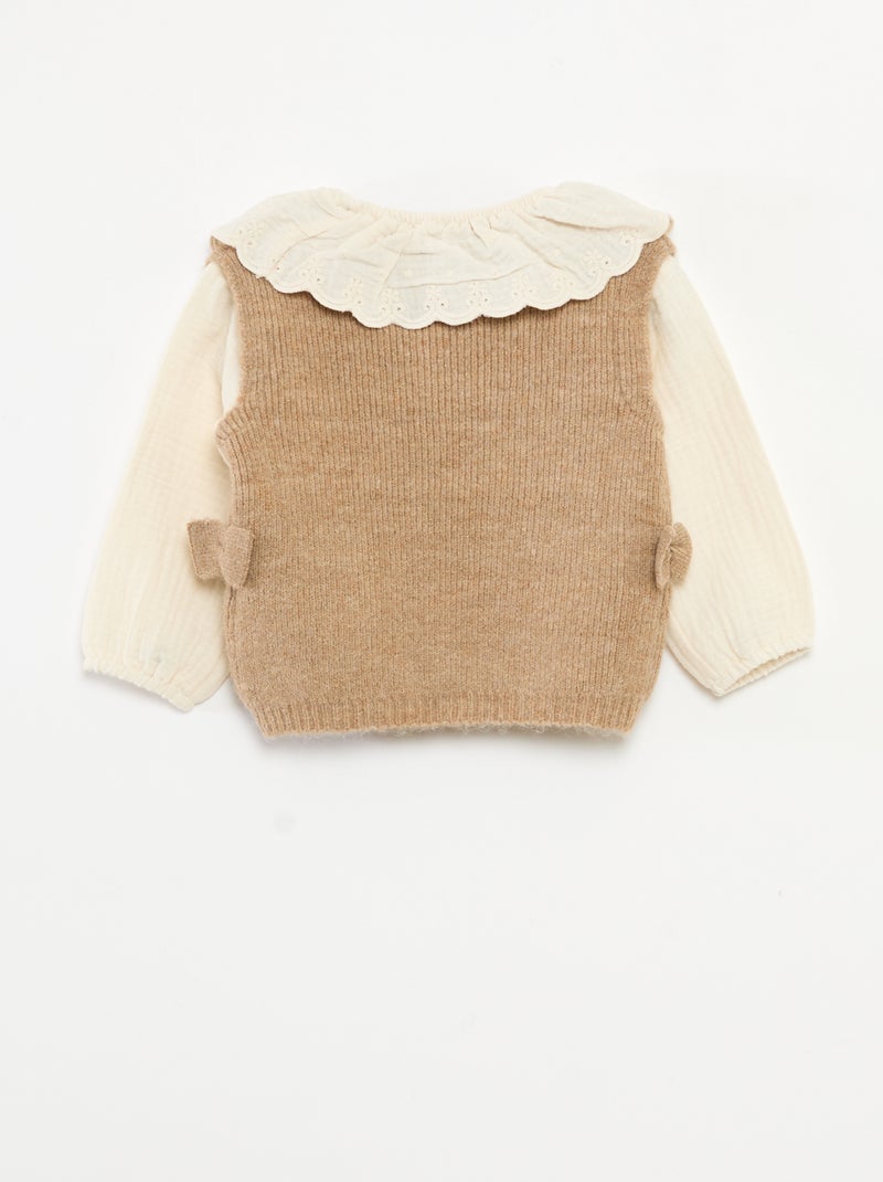 Conjunto jersey 2 en 1 + leggings Marron - Kiabi