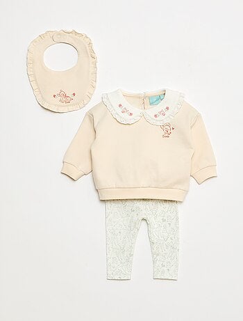 Conjunto jogging sudadera + pantalón + babero 'Disney' 'Minnie' - 3 piezas
