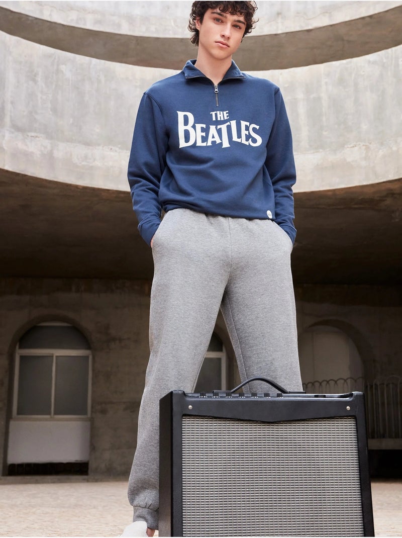 Conjunto largo hombre The Beatles felpa con tacto suave interior Azul petr?leo - Kiabi