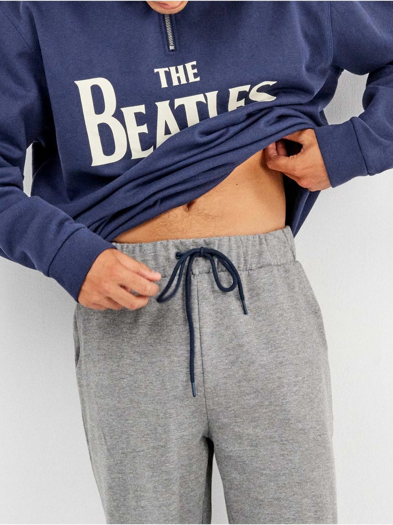 Conjunto largo hombre The Beatles felpa con tacto suave interior Azul petróleo - Kiabi