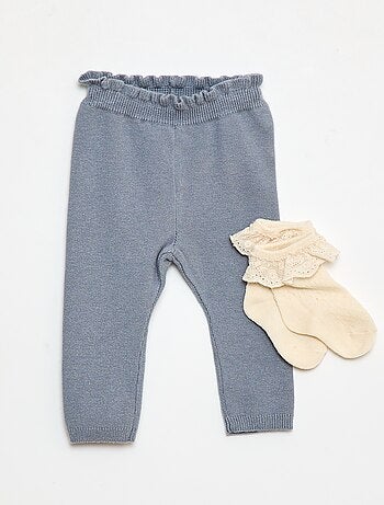 Conjunto Legging fantasía + calcetín de encaje