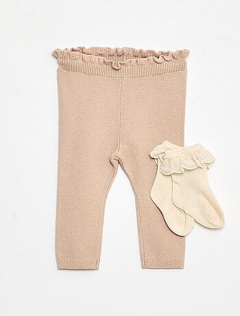 Conjunto Legging fantasía + calcetín de encaje