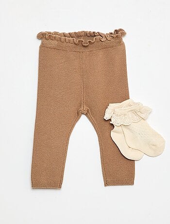 Conjunto Legging fantasía + calcetín de encaje