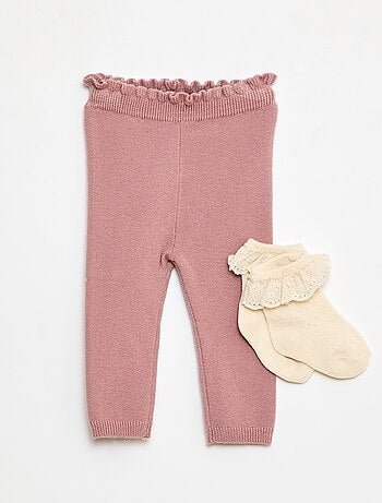 Conjunto Legging fantasía + calcetín de encaje