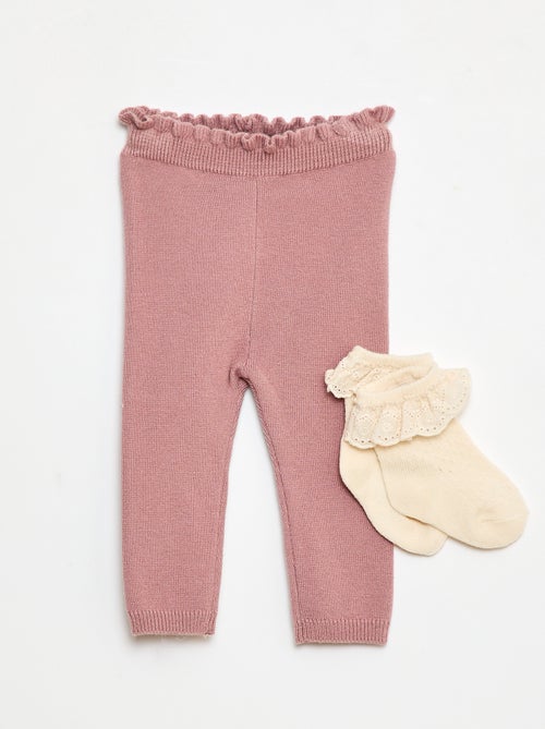 Conjunto Legging fantasía + calcetín de encaje - Kiabi