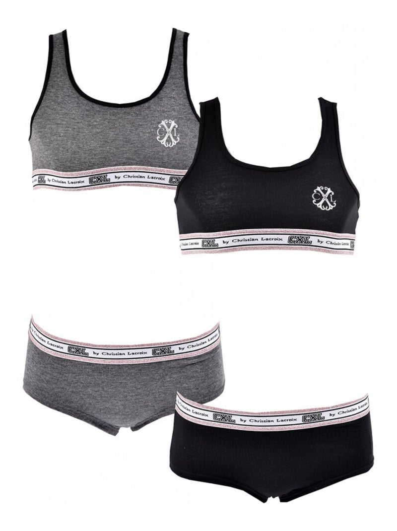Conjunto Lencería CXL BY LACROIX X2 - Pack de 2 Gris negro - Kiabi