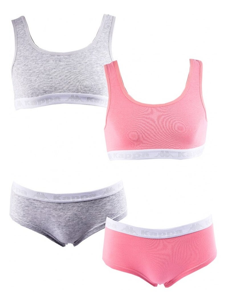 Conjunto Lencería Niña KAPPA - Pack de 2 Gris rosa - Kiabi