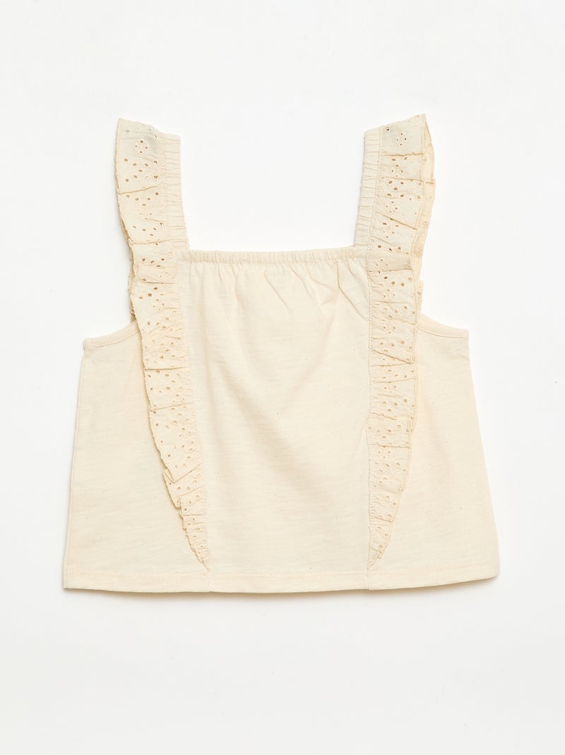 Conjunto ligero de camiseta sin mangas y Pantalón corto - 2 piezas Blanco - Kiabi