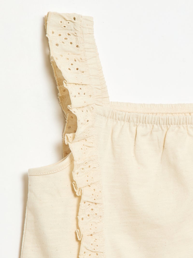Conjunto ligero de camiseta sin mangas y Pantalón corto - 2 piezas Blanco - Kiabi
