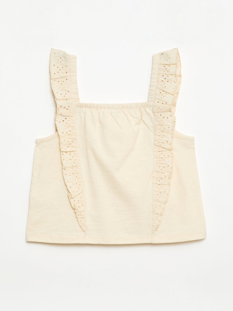 Conjunto ligero de camiseta sin mangas y Pantalón corto - 2 piezas Blanco - Kiabi