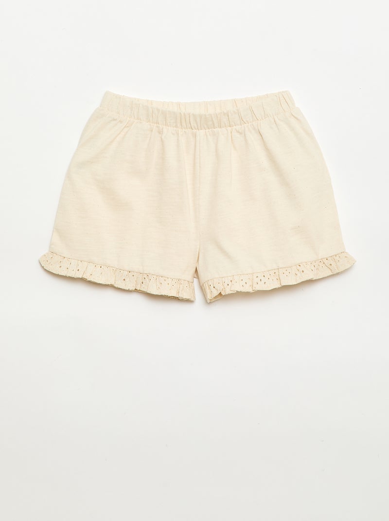 Conjunto ligero de camiseta sin mangas y Pantalón corto - 2 piezas Blanco - Kiabi