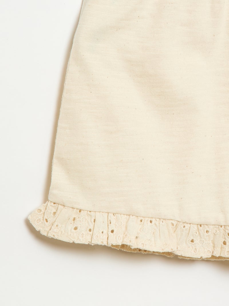 Conjunto ligero de camiseta sin mangas y Pantalón corto - 2 piezas Blanco - Kiabi