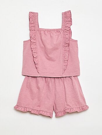 Conjunto ligero de camiseta sin mangas y Pantalón corto - 2 piezas