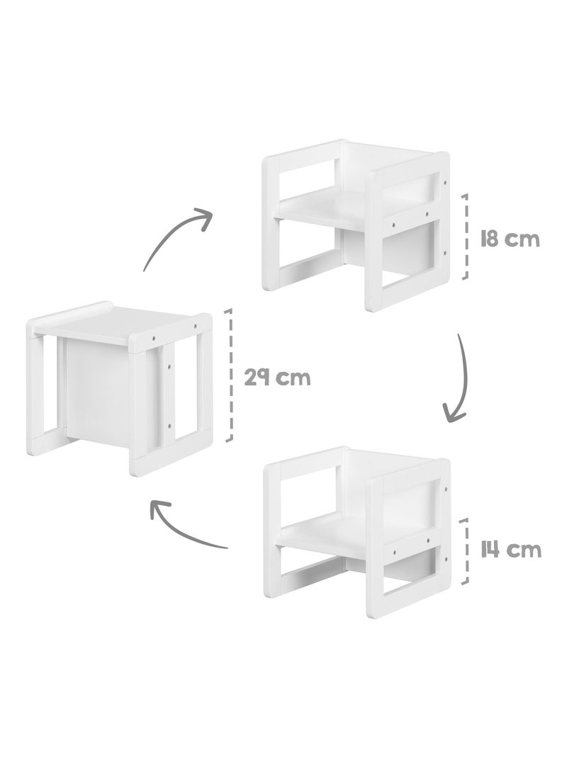 Conjunto mesa convertible en banco + 1 silla evolutiva 'Roba' Blanco - Kiabi