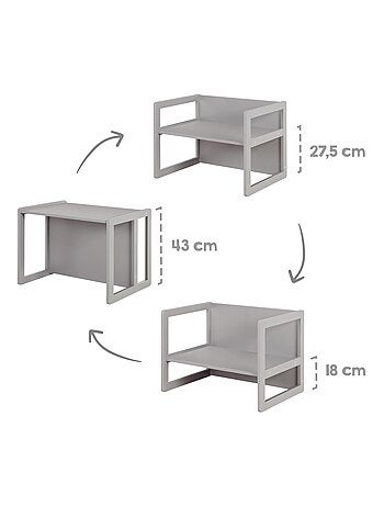 Conjunto mesa convertible en banco + 1 silla evolutiva 'Roba'