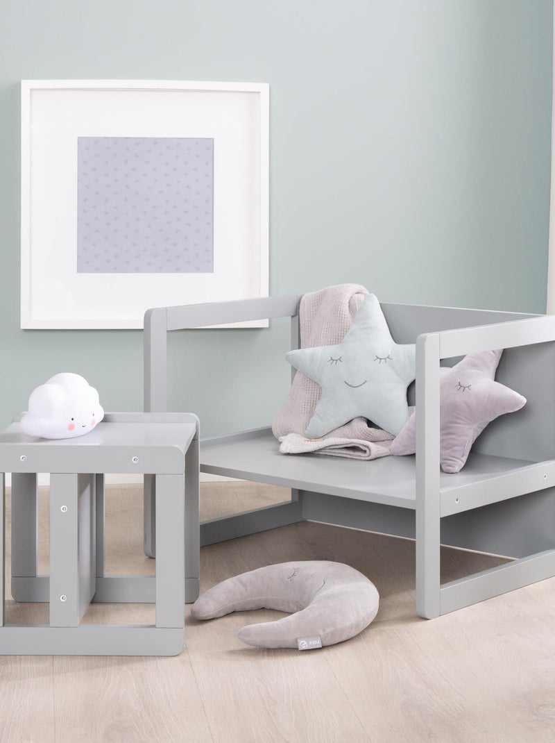 Conjunto mesa convertible en banco + 1 silla evolutiva 'Roba' Gris - Kiabi