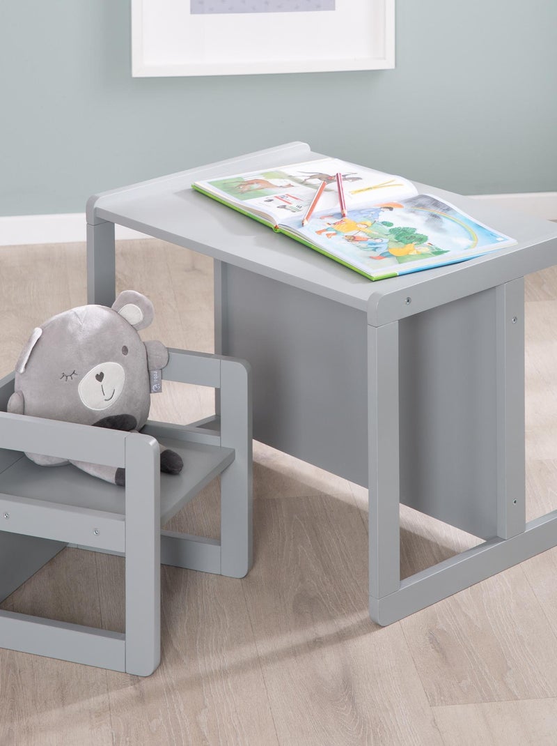 Conjunto mesa convertible en banco + 1 silla evolutiva 'Roba' Gris - Kiabi
