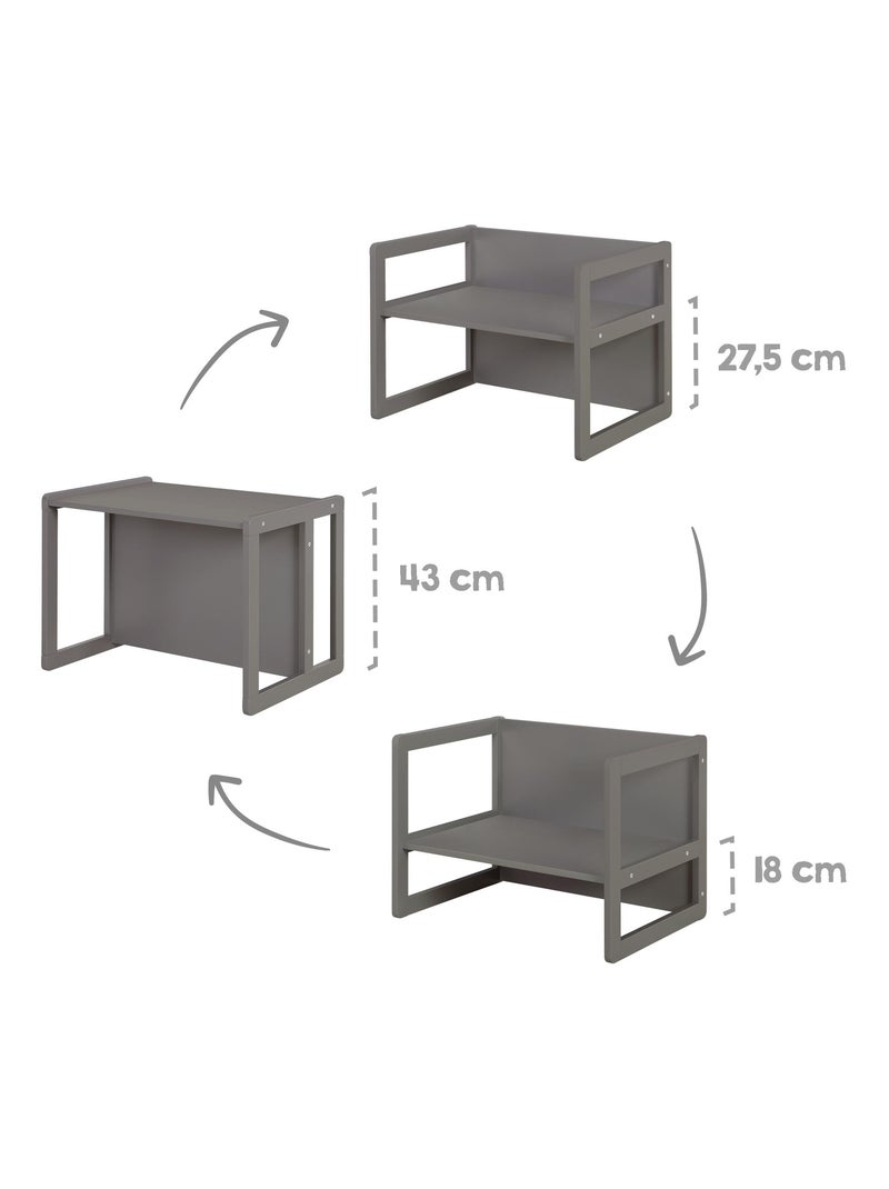 Conjunto mesa convertible en banco + 1 silla evolutiva 'Roba' Negro - Kiabi
