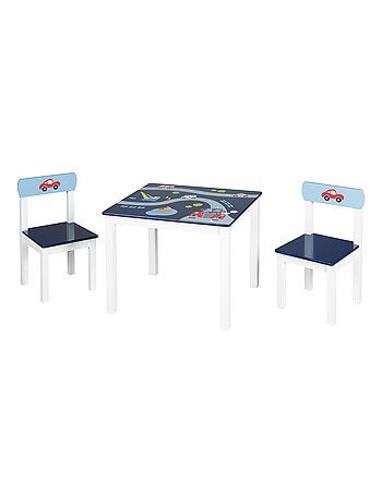 Conjunto mesa y 2 sillas infantil en madera - diseño coches 'Roba Rennfahrer'