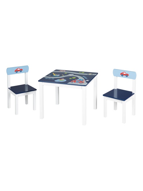 Conjunto mesa y 2 sillas infantil en madera - diseño coches 'Roba Rennfahrer' - Kiabi