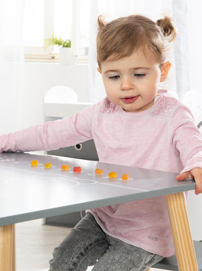 Conjunto mesa y 2 sillas infantil en madera - diseño conejo 'Roba miffy' Gris beige Blanco - Kiabi
