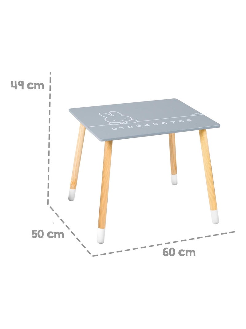 Conjunto mesa y 2 sillas infantil en madera - diseño conejo 'Roba miffy' Gris beige Blanco - Kiabi