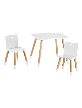 Conjunto mesa y 2 sillas infantil en madera - diseño escandinavo 'Roba'