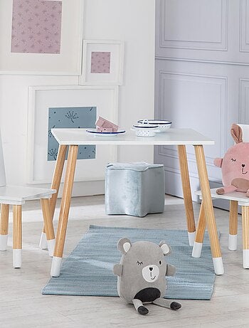 Conjunto mesa y 2 sillas infantil en madera - diseño escandinavo 'Roba'
