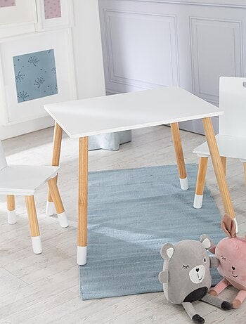Conjunto mesa y 2 sillas infantil en madera - diseño escandinavo 'Roba'