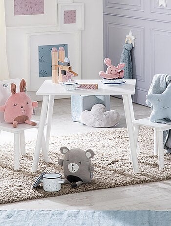 Conjunto mesa y 2 sillas infantil en madera - diseño escandinavo 'Roba'