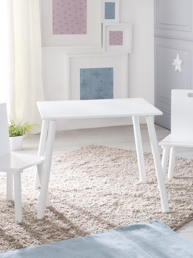 Conjunto mesa y 2 sillas infantil en madera - diseño escandinavo 'Roba' Blanco Blanco - Kiabi