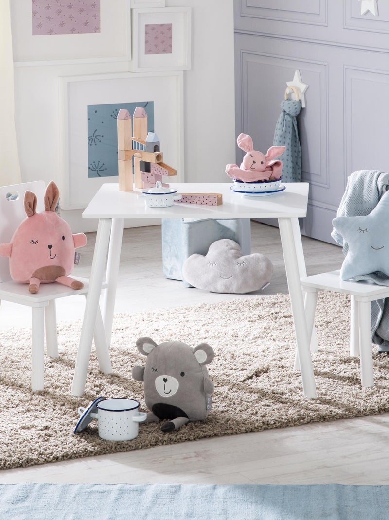 Conjunto mesa y 2 sillas infantil en madera - diseño escandinavo 'Roba' Blanco Blanco - Kiabi