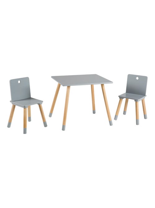 Conjunto mesa y 2 sillas infantil en madera - diseño escandinavo 'Roba' - Kiabi