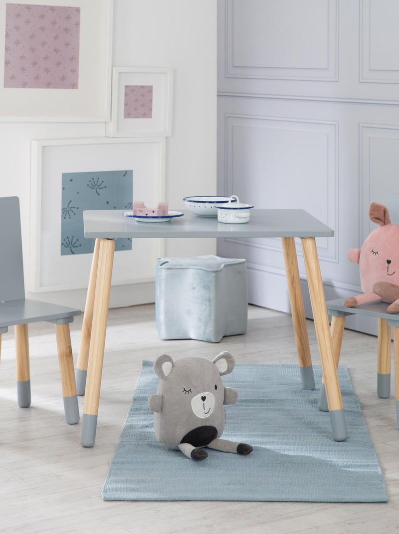 Conjunto mesa y 2 sillas infantil en madera - diseño escandinavo 'Roba' Gris beige - Kiabi