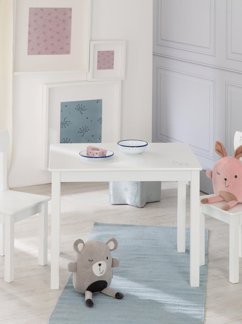 Conjunto mesa y 2 sillas infantil en madera - diseño estrellas 'Roba little stars' Blanco Gris Blanco - Kiabi