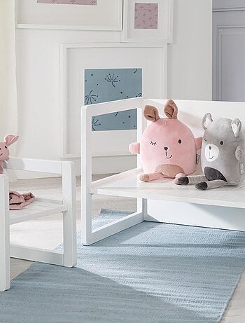 Conjunto mesa y sillas infantil - set convertible en banco y taburete - 3 alturas de asiento 'Roba'