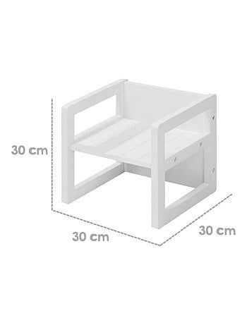 Conjunto mesa y sillas infantil - set convertible en banco y taburete - 3 alturas de asiento 'Roba'