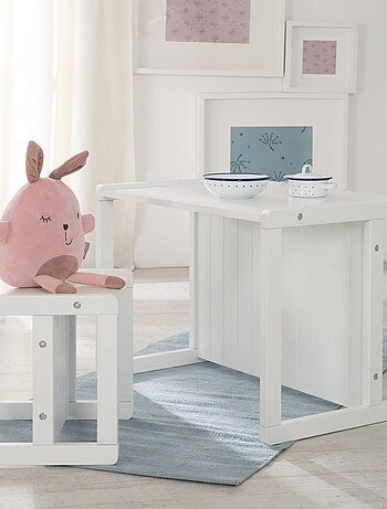 Conjunto mesa y sillas infantil - set convertible en banco y taburete - 3 alturas de asiento 'Roba'