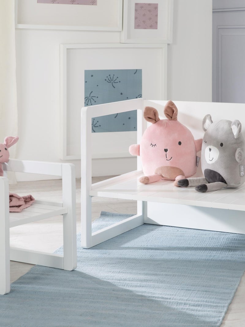 Conjunto mesa y sillas infantil - set convertible en banco y taburete - 3 alturas de asiento 'Roba' Blanco - Kiabi