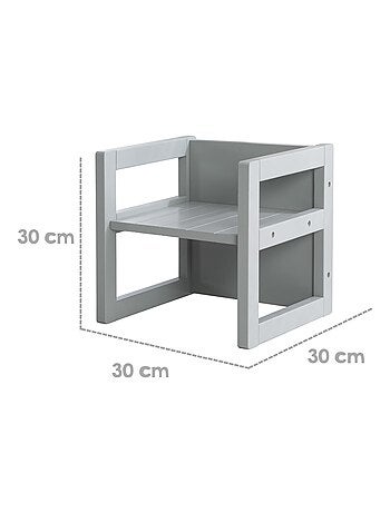 Conjunto mesa y sillas infantil - set convertible en banco y taburete - 3 alturas de asiento 'Roba'